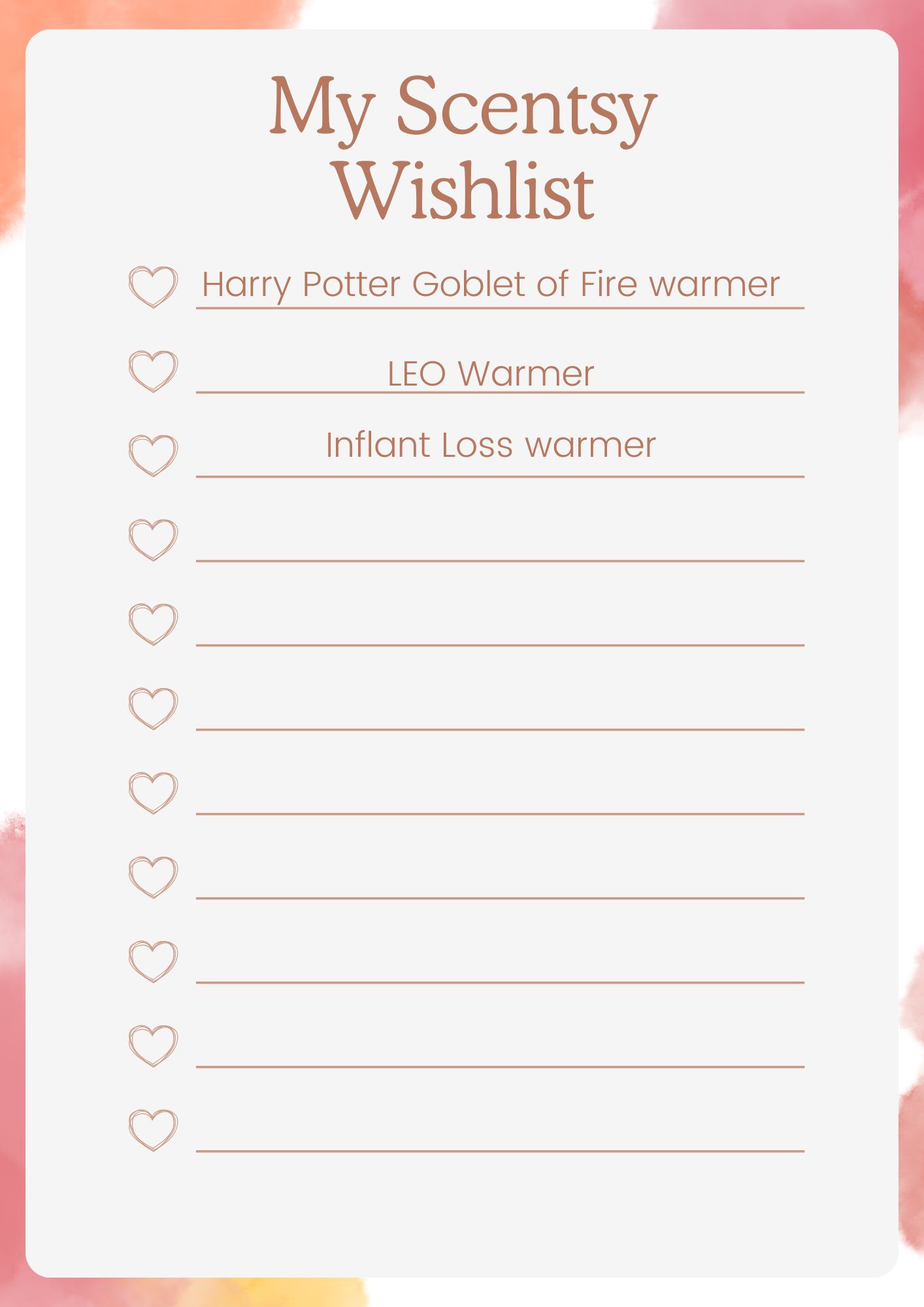 A scentsy wish list for you to tell me your favs, your wishes and your must haves.