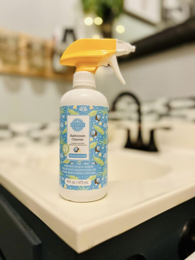 Scentsy Bathroom cleaner is foaming and plant based. 