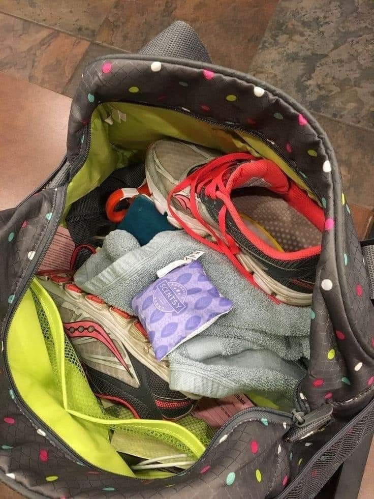 Scentsy scent pak in a gym bag