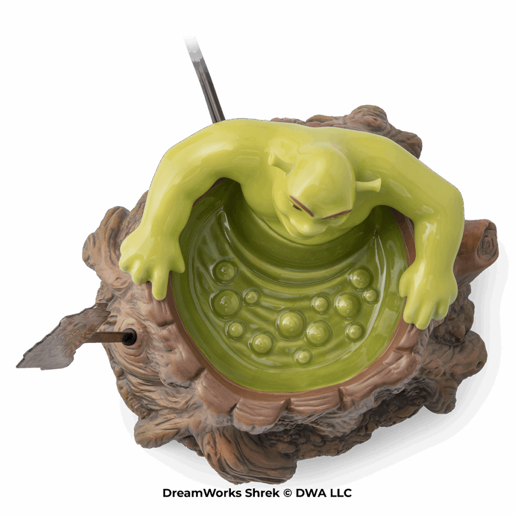 View of shrek scentsy warmer with bubbles