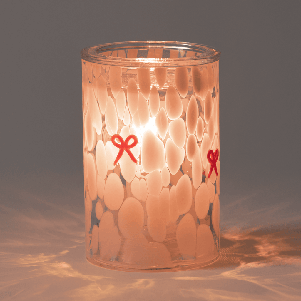 Scentsy First Blush Warmer from the Valentine’s Collection, featuring a pink checkered design perfect for Valentine’s decor.