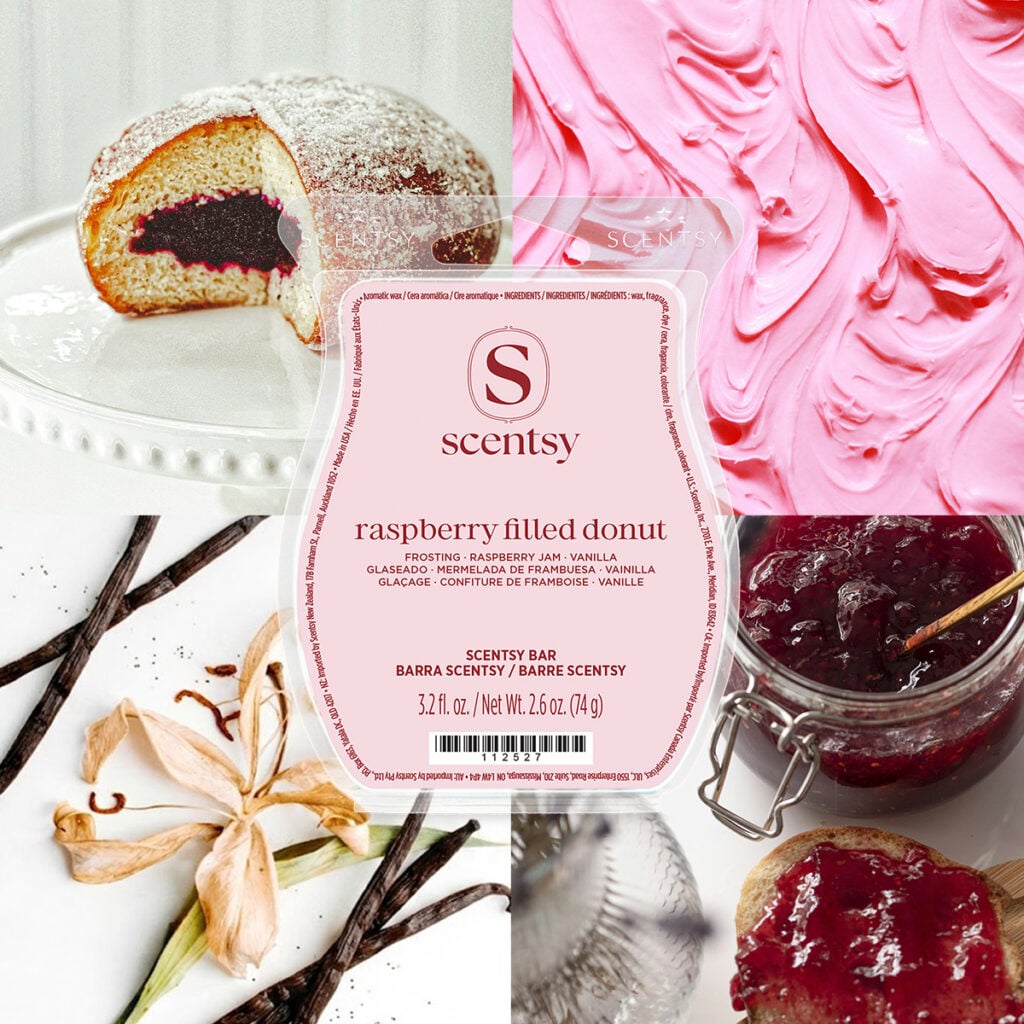 Raspberry Filled Donut scentsy bar with raspberry, jam, frosting and vanilla 