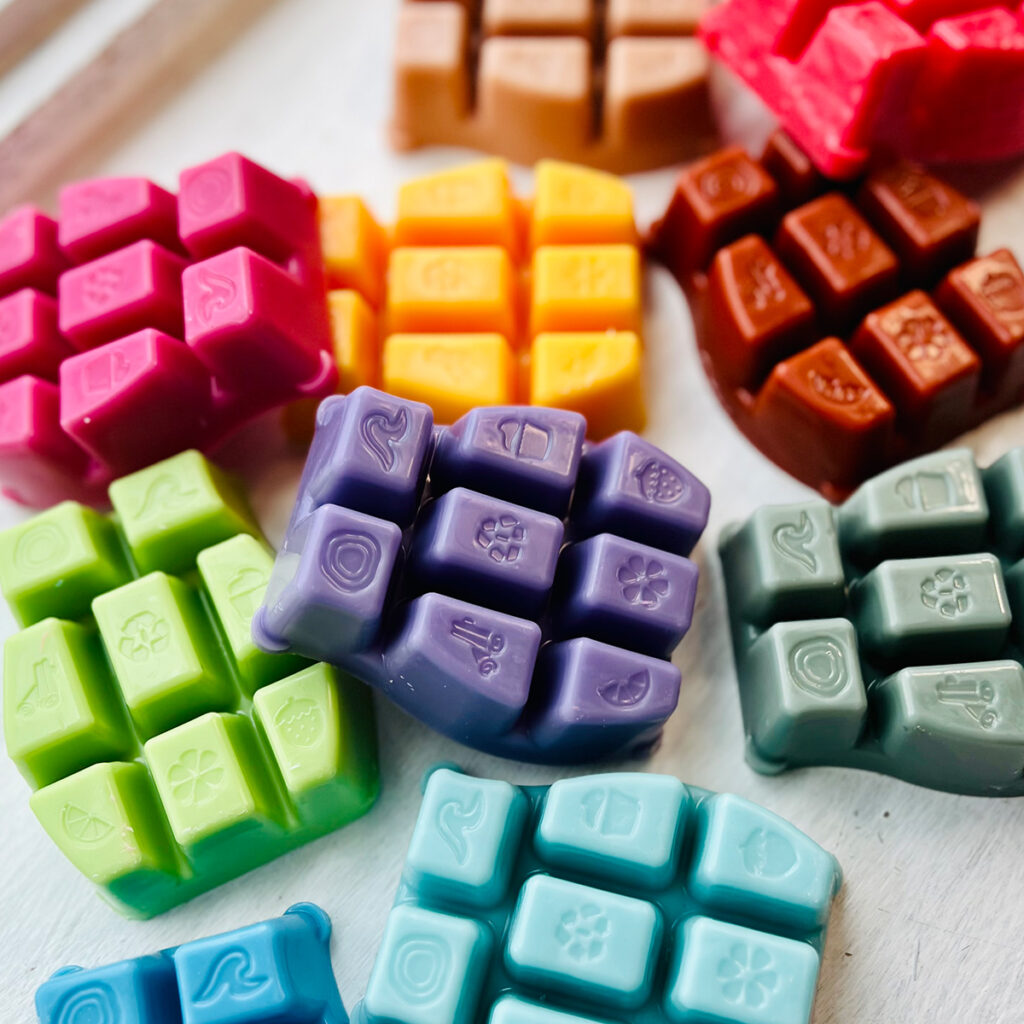 Colorful Scentsy wax bars for the Always Get My Bar Club perk