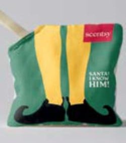 Elf Santa! I Know Him! Scentsy Scent Pak designed with Buddy's yellow tights and black elf shoes.