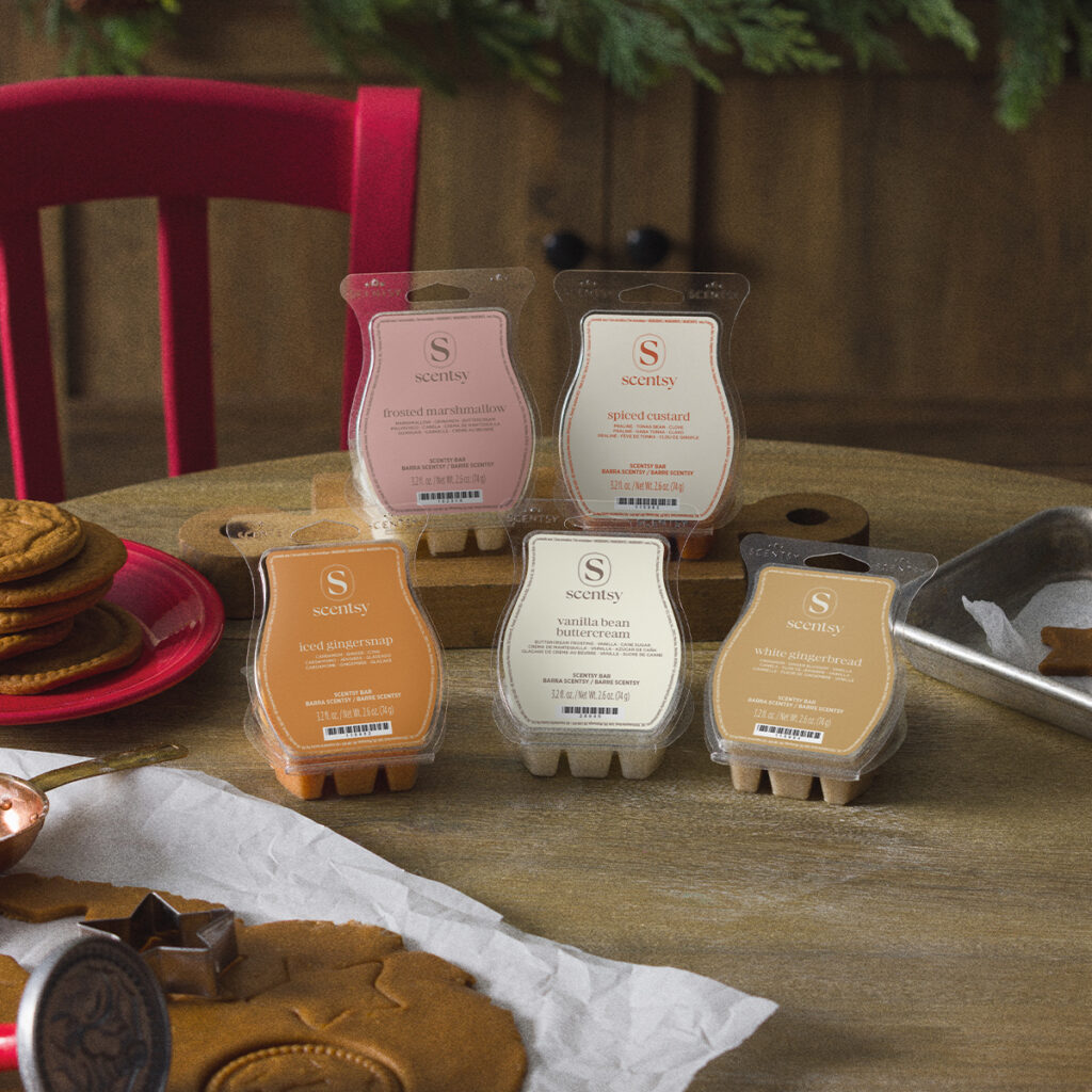 Scentsy October Edit Gingerbread Collection featuring five seasonal Scentsy Bars in gingerbread and bakery-inspired fragrances.