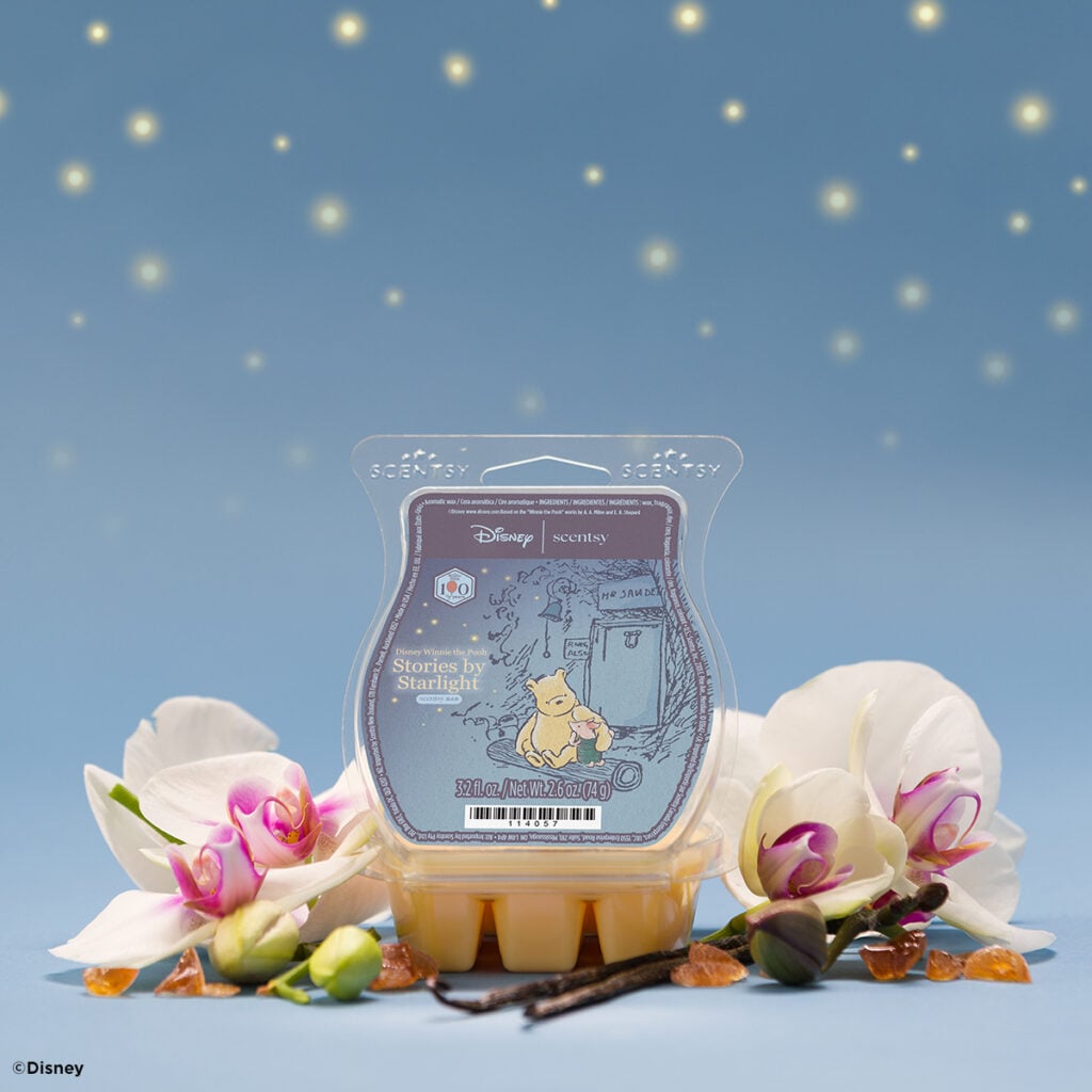 Disney Winnie the Pooh Stories by Starlight Scentsy Bar featuring Pooh and Piglet beneath a starry sky.