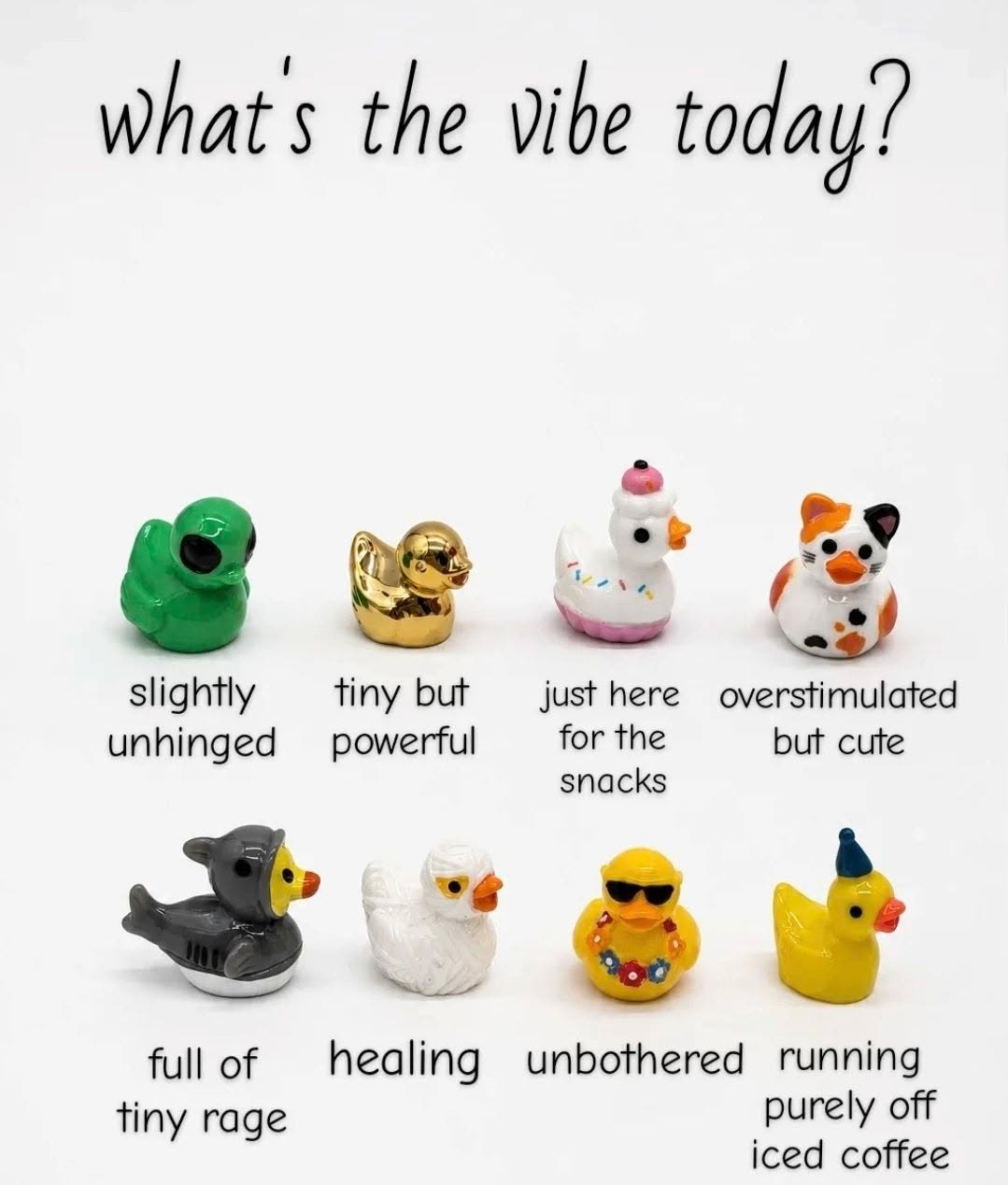 Im in the healing phase and slightly unhinged. What's your vibe this Wednesday?