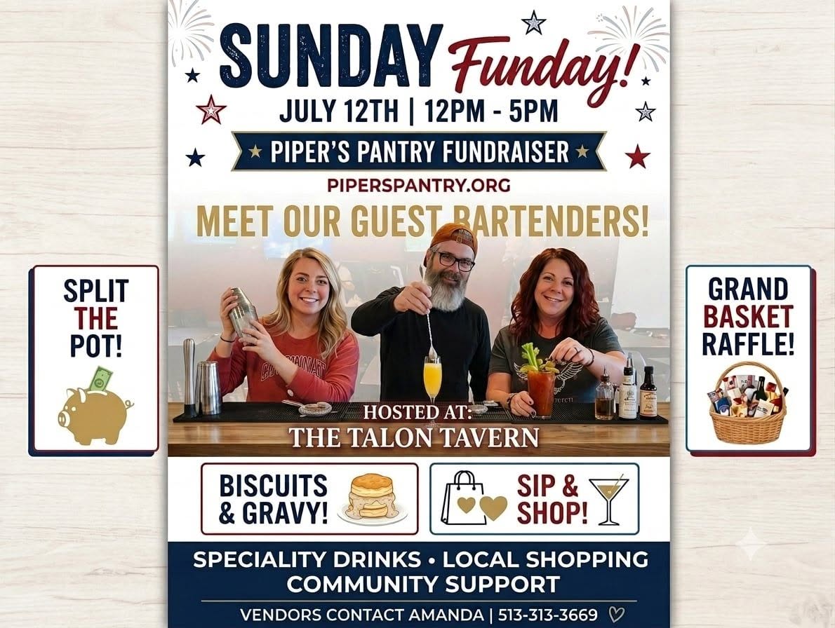 I was asked so how could i say no.
This sunday i'll be at Talon Tavern along with other fun vendors helping raise money for Piper’s Pantry. 

So come out, shop a little, help a good cause, get a drink, get some food and enjoy the day...oh and see me.

Who will i see???