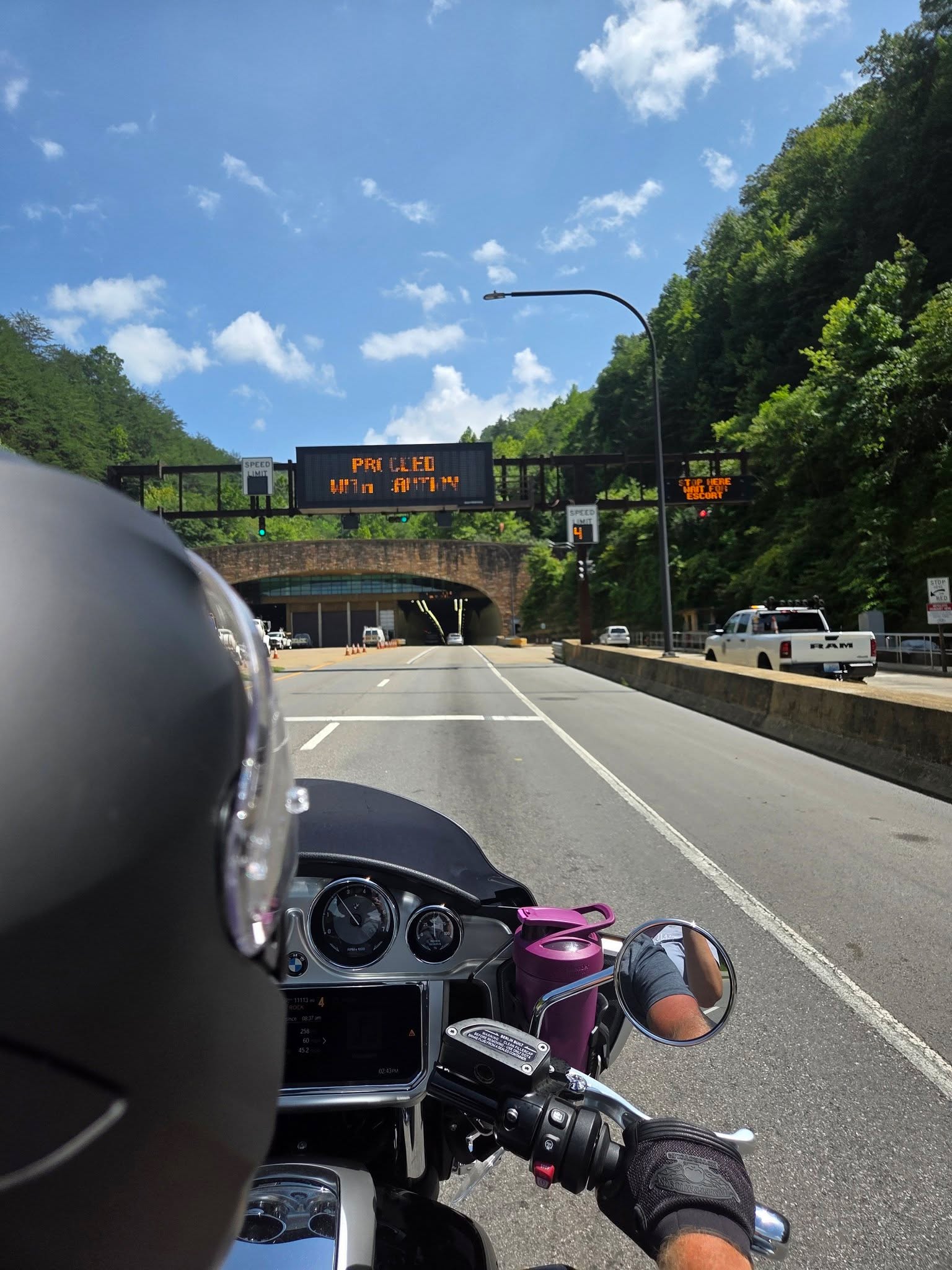 On another little vacation. 
Things ive learned on our Third trip on this bike. 
1. When it is hot, even on a bike it is hot.
2. The way the world smells is assaulting sometimes 
3. The shady spots on the road = heaven 
4. I trust this dude fully because I am a passenger princess for life. Pics,  snacks, entertainment are my job. 
5. I gotta stretch off this thing every 2 hrs.

Thats all for now. Stay tuned for the rest of the trip.